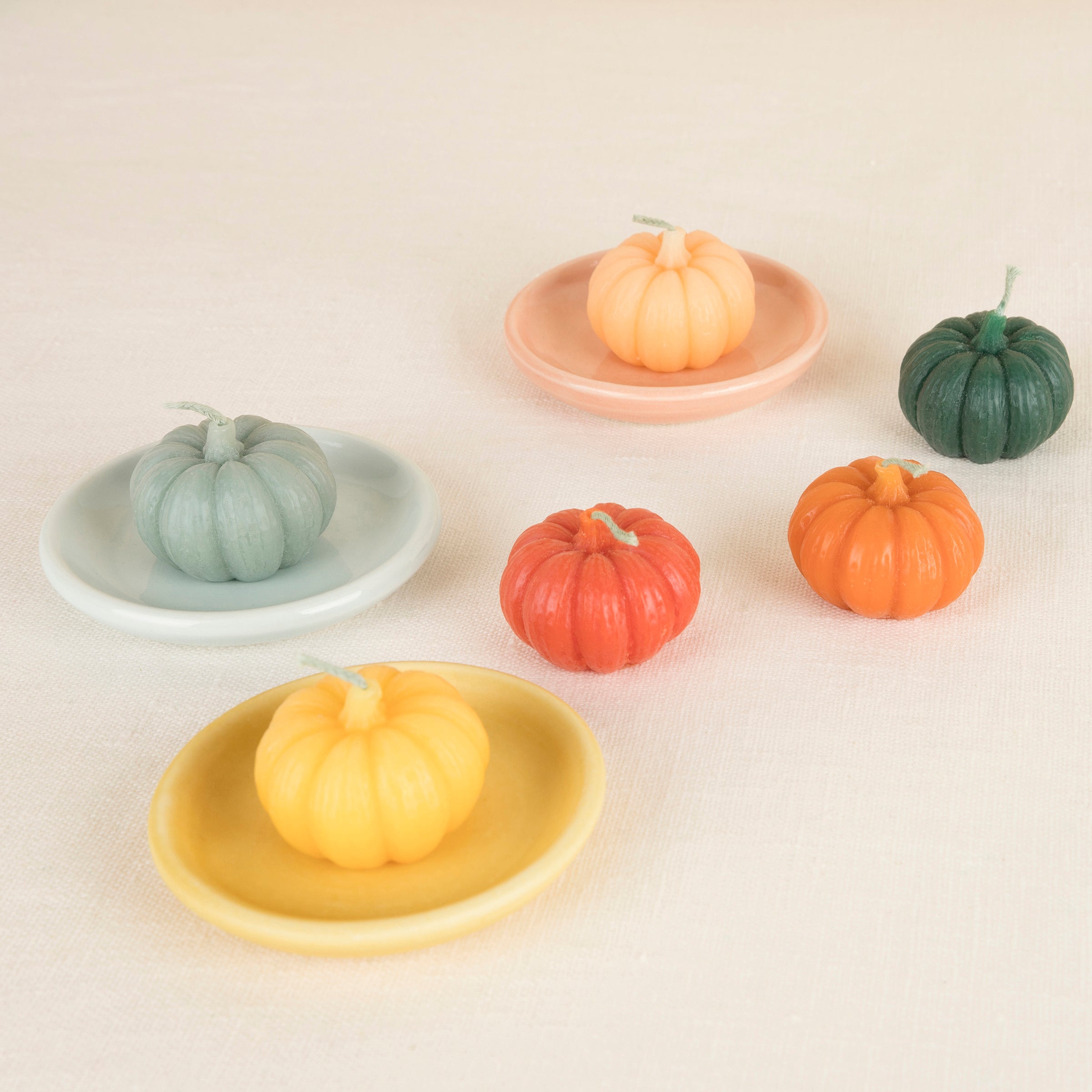 Mini Rainbow Pumpkin Candles, Set of 6