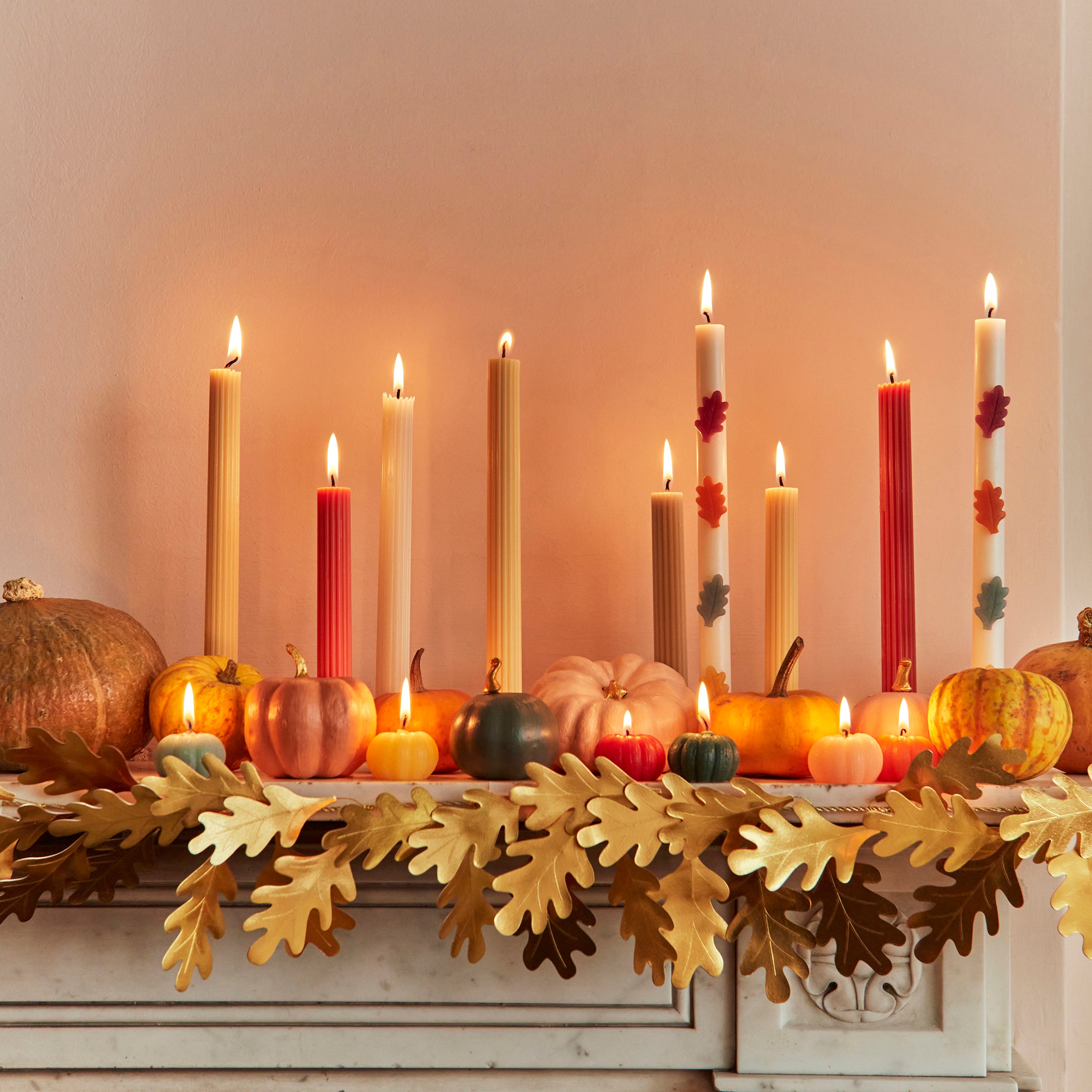 Mini Rainbow Pumpkin Candles, Set of 6