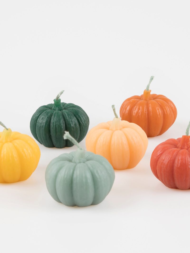 Mini Rainbow Pumpkin Candles, Set of 6