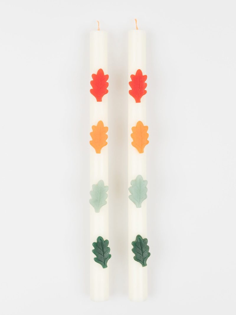 Leaf Table Candles, Set of 2
